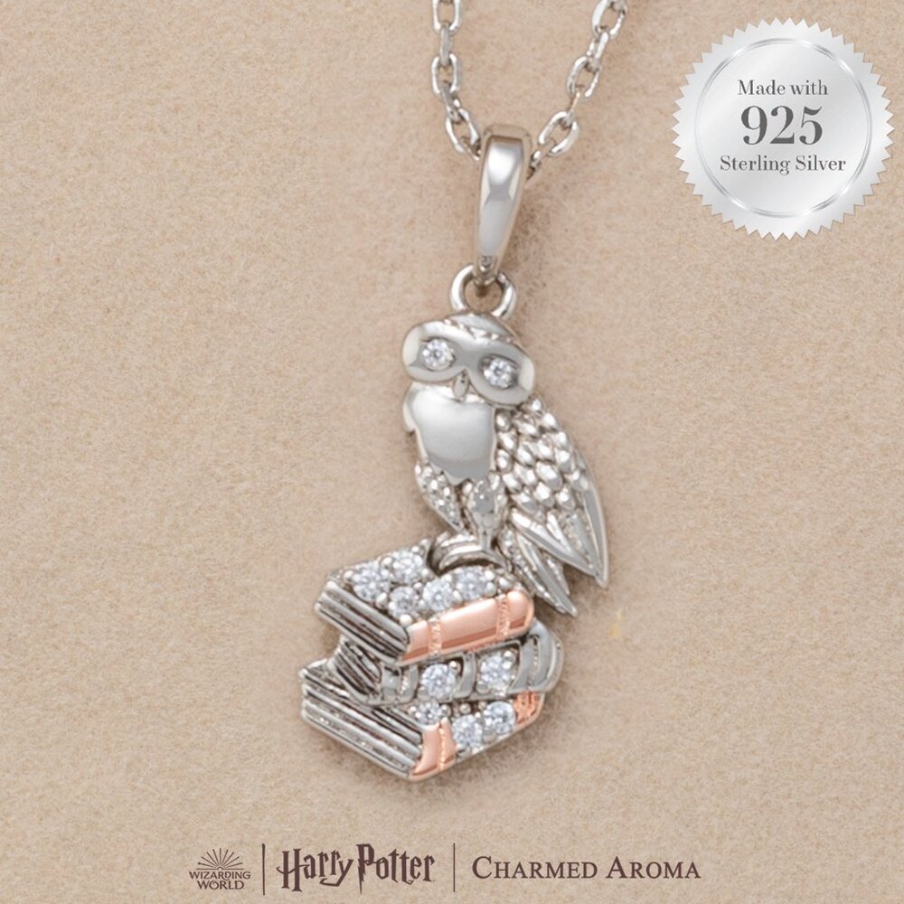 Official Harry Potter Hedwig Owl Necklace - 925 Sterling Silver Charmed Aroma